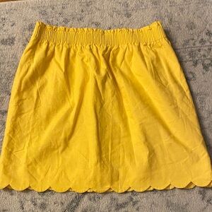 J-crew Women’s Yellow Scallop Hem Skirt